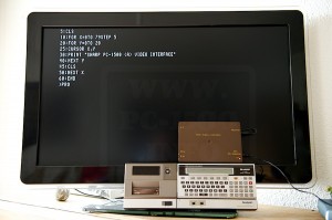 IWS interface and PC-1500 connected to the TV